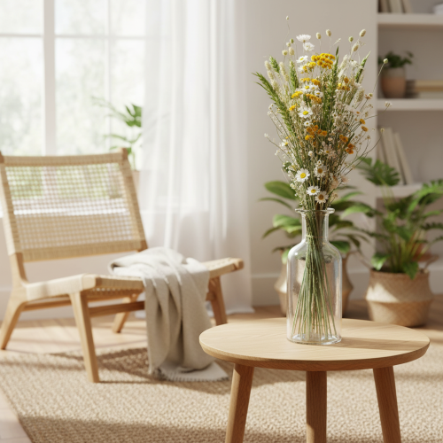 Bukiet z suszonych kwiatów, elegancki bukiet z suszonych kwiatów do salonu, 50 cm | Floristik24.pl