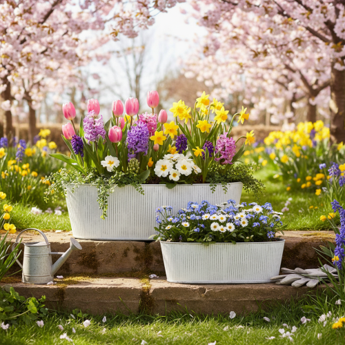 Produkt Owalna metalowa miska w kolorze białym i srebrnym, 32,5 cm/37 cm, zestaw 2 sztuk.