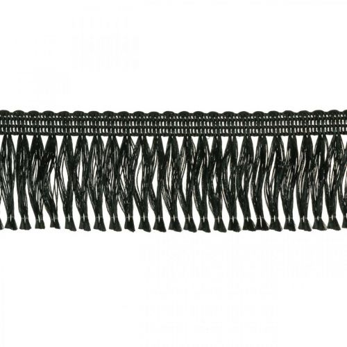 Wstążka z frędzlami, lamówka kordonowa, frędzle Leonean czarne szer.4cm dł.25m
