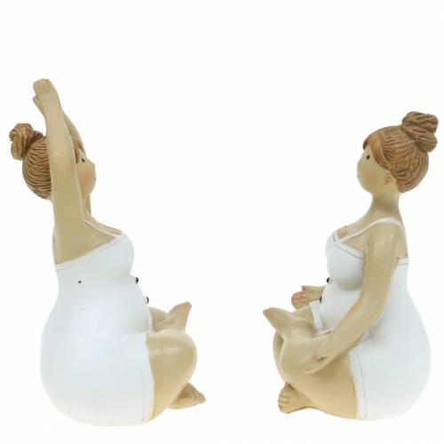 Floristik24 Joga Pani Figurka Dekoracyjna 11cm 2szt Biała