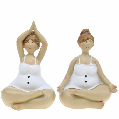 Floristik24 Joga Pani Figurka Dekoracyjna 11cm 2szt Biała