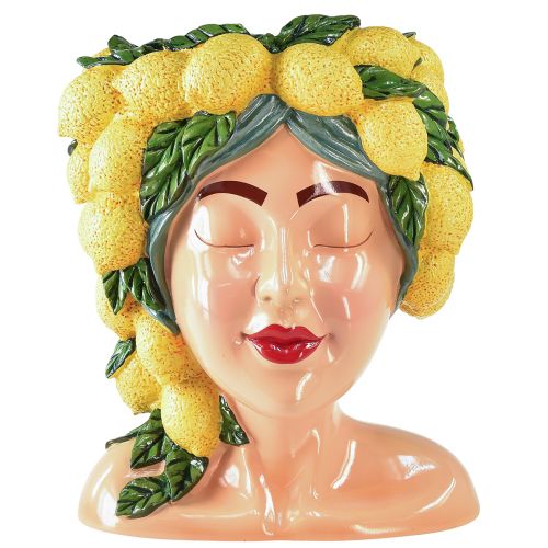 Floristik24 Doniczka z biustem w kształcie cytryny, dekoracja śródziemnomorska, wys. 29 cm