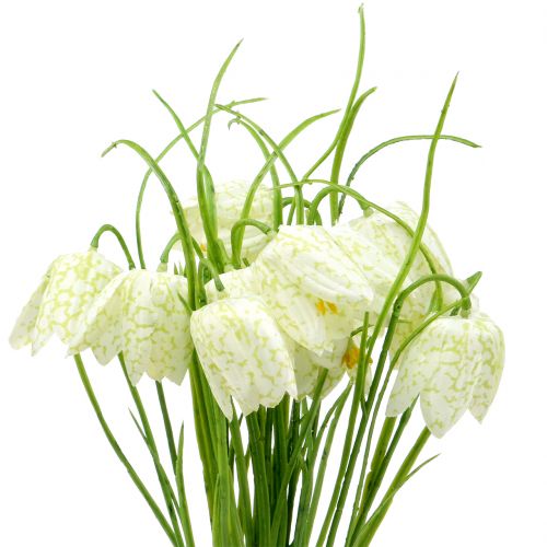Floristik24 Szachownica kwiaty Fritillaria sztuczna biała, zielona 40cm 12szt