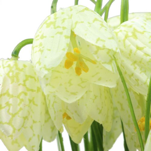 Floristik24 Kwiaty szachownicowe Fritillaria sztuczne białe, zielone 40cm 12 szt