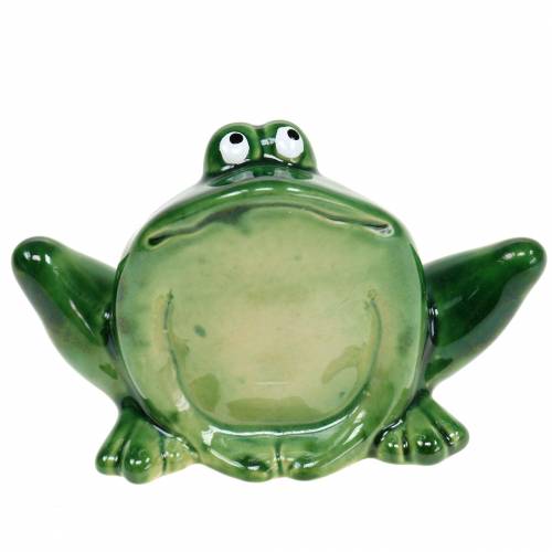 Floristik24 Deco Żaba kamień odlewany zielony 9cm H5,8cm