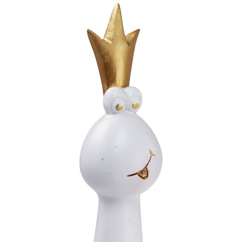 Produkt Żaba Książę Dekoracyjna Żaba Figura Dekoracyjna Białe Złoto W30,5cm