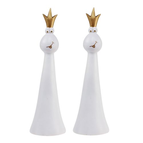 Produkt Dekoracja Żaba Książę Dekoracja Żaba Figura Białe Złoto W19,5 cm 2szt