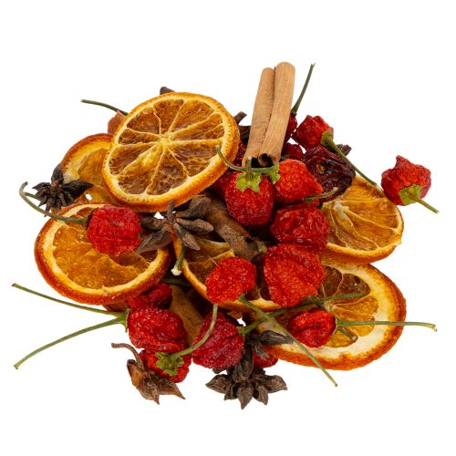 Floristik24 Zestaw dekoracji z suszonych plasterków pomarańczy z cynamonem i gwiazdkami do świątecznej dekoracji stołu 70g