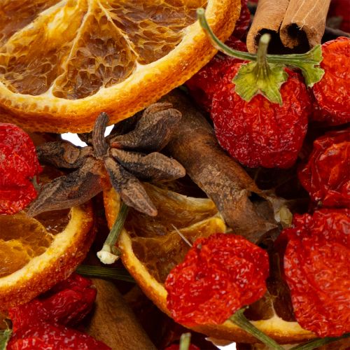 Produkt Zestaw dekoracji z suszonych plasterków pomarańczy z cynamonem i gwiazdkami do świątecznej dekoracji stołu 70g