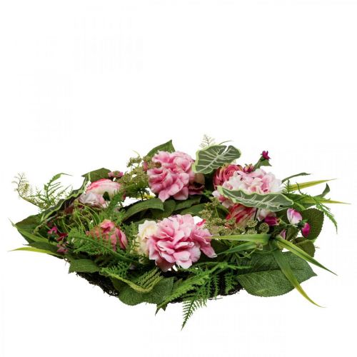 Floristik24 Wiosenny Wianek Piwonia Jaskier Wianek Sztuczny Ø50cm