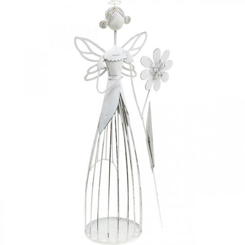 Floristik24 Wiosenna dekoracja, kwiatowa wróżka, metalowy lampion, wróżka z kwiatem 34,5cm