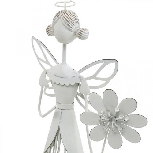 Produkt Wiosenna dekoracja, kwiatowa wróżka, metalowy lampion, wróżka z kwiatem 34,5cm