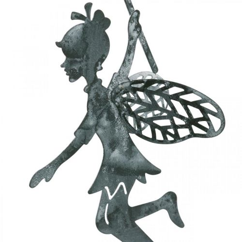 Floristik24 Wiosenna dekoracja, elf z dmuchawcem, zawieszka do dekoracji wróżka kwiatowa, metalowa dekoracja 3 szt.