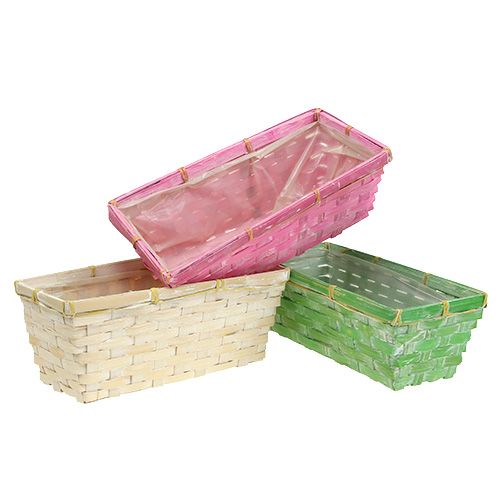 Produkt Koszyczki sprężynowe kwadratowe wielokolorowe 25x12x9cm 6 szt