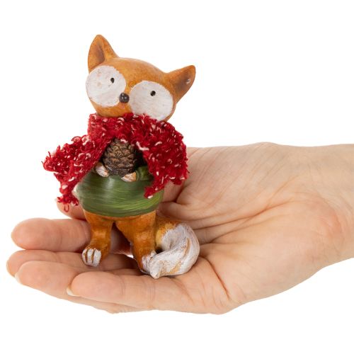 Lis dekoracyjny z szalikiem i szyszką, 10cm, 2 sztuki | Floristik24.pl