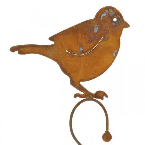 Floristik24 Ozdobny ptak wykonany z metalu, wieszak na jedzenie, dekoracja ogrodowa ze stali nierdzewnej L38cm