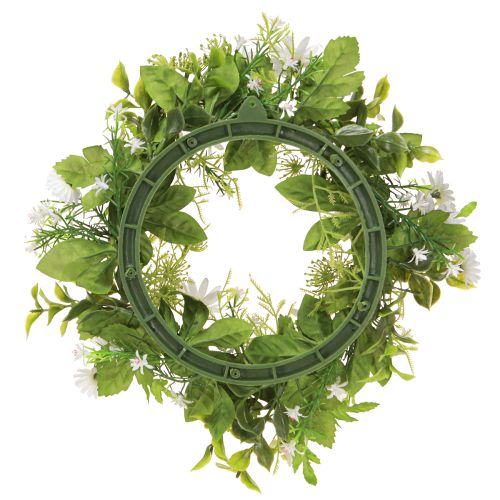 Produkt Wianek ze stokrotek biały zielony sztuczny Ø28cm wys.9cm