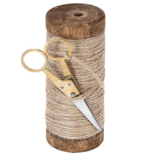 Produkt Szpulka na włóczkę z ozdobnymi nożyczkami Ø6,5cm wys.15cm 2 szt. Styl vintage