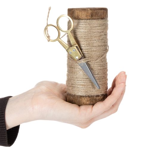 Produkt Szpulka na włóczkę z ozdobnymi nożyczkami Ø6,5cm wys.15cm 2 szt. Styl vintage