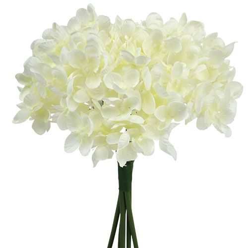 Floristik24 Kwiaty sztuczne Hortensja pęczki białe L27cm