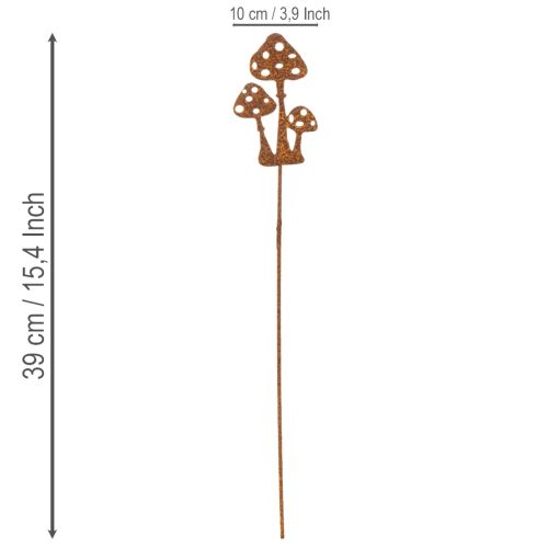 Palik ogrodowy, stal patynowana, ozdobny palik do muchomora czerwonego, 10 cm, 6 sztuk | Floristik24.pl
