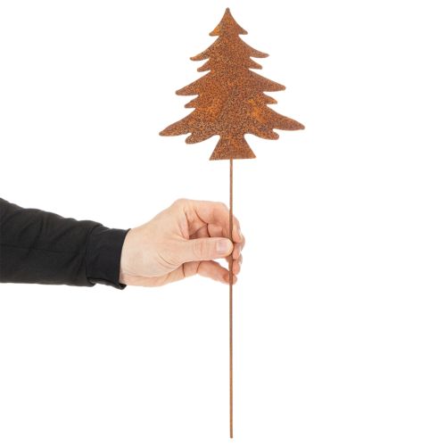 Palik ogrodowy, stal patynowana, jeleń, gwiazda, jodła, wys. 10/15 cm, 3 sztuki | Floristik24.pl