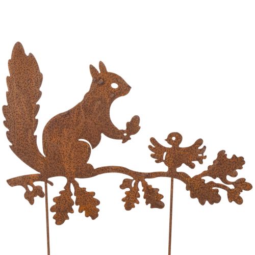 Palik ogrodowy wiewiórka na gałęzi, metal patynowany, wys. 42 cm, 3 sztuki kupić | Floristik24.pl