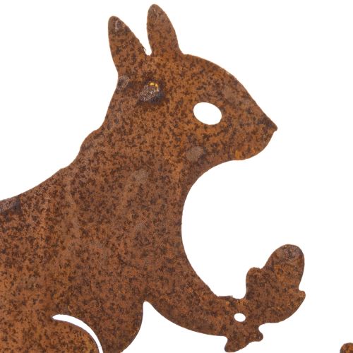 Palik ogrodowy wiewiórka na gałęzi, metal patynowany, wys. 42 cm, 3 sztuki | Floristik24.pl