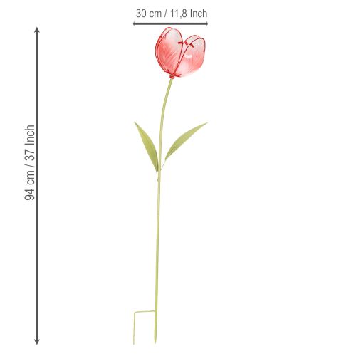 Produkt Szklany palik ogrodowy Tulip – piękna dekoracja do ogrodu i balkonu, 94 cm
