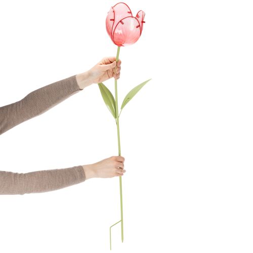 Produkt Szklany palik ogrodowy Tulip – piękna dekoracja do ogrodu i balkonu, 94 cm