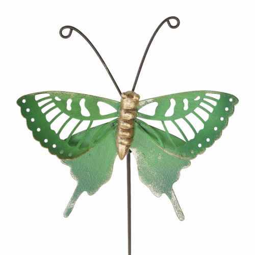 Floristik24 Metalowy słupek ogrodowy Motyl Zielono-Złoty 12x10/46cm