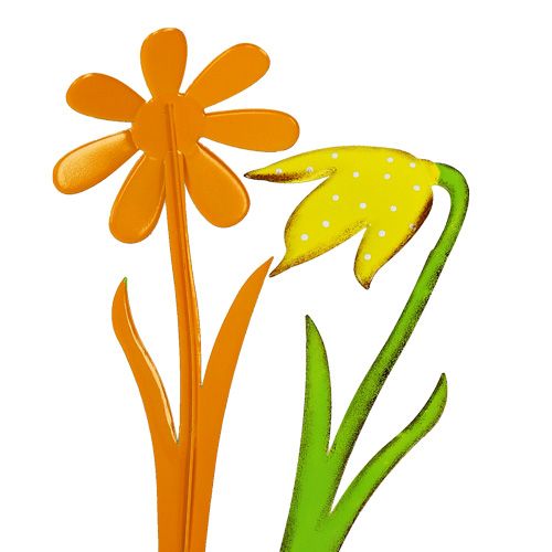 Floristik24 Korek ogrodowy metalowy pomarańczowy, żółty 47cm 4szt.