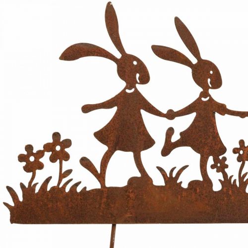 Floristik24 Kołek ogrodowy rdzawy wielkanocny, słupek kwiatowy króliczek metal W40cm