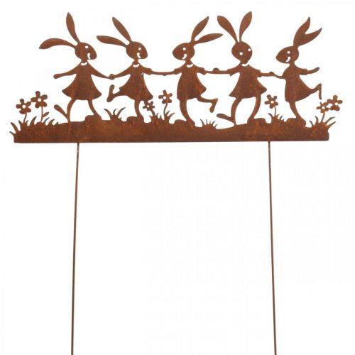 Floristik24 Kołek ogrodowy rdzawy wielkanocny, słupek kwiatowy króliczek metal W40cm