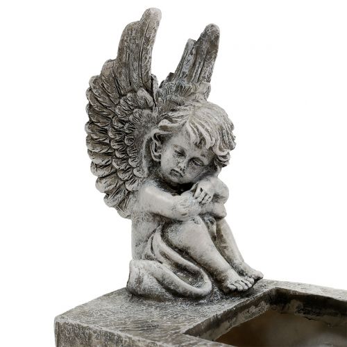 Floristik24 Doniczka z aniołem szara 17cm