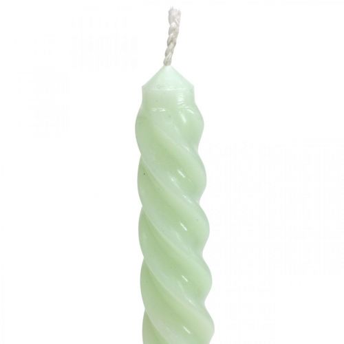 Floristik24 Świece skręcane świece spiralne zielona mięta Ø2,2cm W30cm 2szt