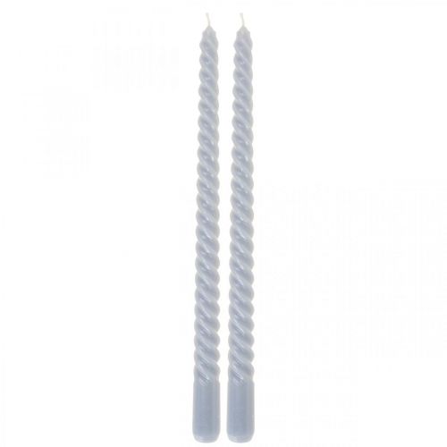 Floristik24 Świece skręcane jasnoniebieskie świece stożkowe Ø2,2cm W30cm 2szt
