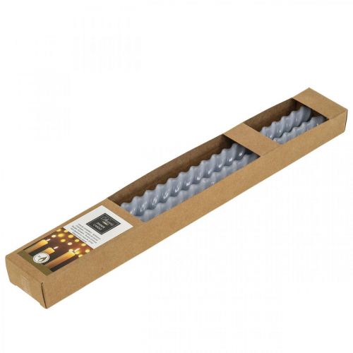 Floristik24 Świece skręcane jasnoniebieskie świece stożkowe Ø2,2cm W30cm 2szt