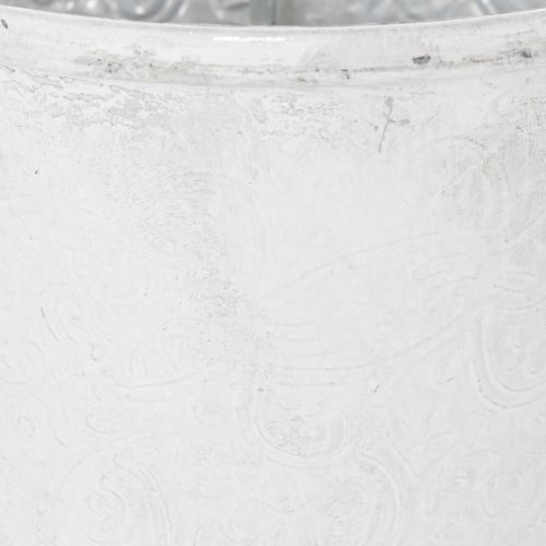 Produkt Doniczka ozdobna, metalowa, biała, Ø18,5 cm, wys.18 cm