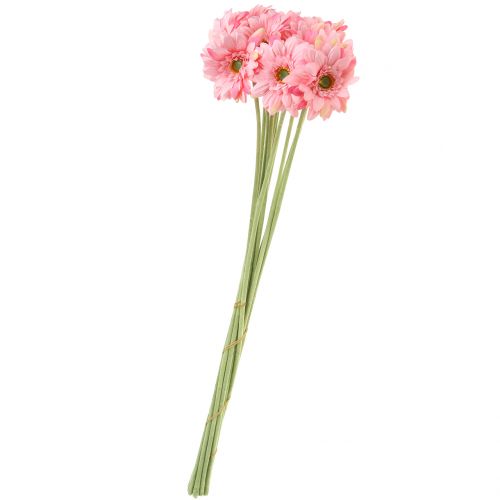 Floristik24 Gerbera różowa sztuczna 47cm 12szt.