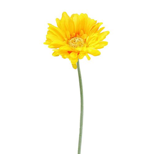 Floristik24 Gerbera sztuczna żółta Ø10cm L55cm 6szt.
