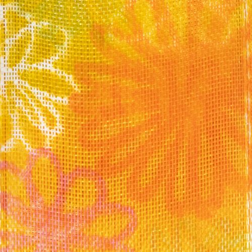 Produkt Wstążka prezentowa, wstążka organza kwiatowa, żółto-pomarańczowa, 25 mm x 18 m