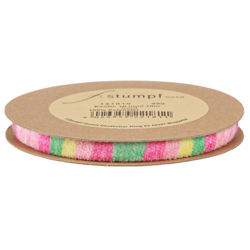 Produkt Wstążka upominkowa frotte Wstążka ozdobna w kolorowe paski 10mm 10m