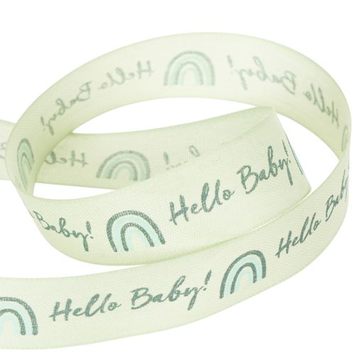 Produkt Wstążka prezentowa Hello Baby wstążka dekoracyjna zielona 25mm 16m