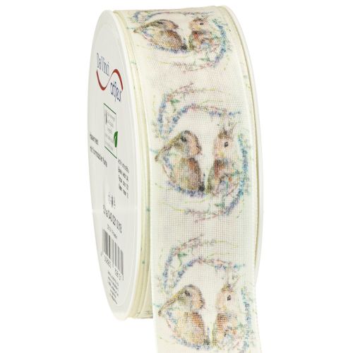 Wstążka prezentowa Wstążka wielkanocna Króliczki 40mm 18m