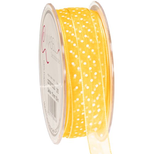 Floristik24 Wstążka prezentowa w groszki, idealne wykończenie opakowań i pudełek prezentowych, szerokość 1,5 cm, długość 20 m