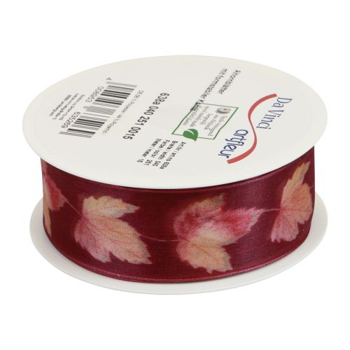 Produkt Wstążka prezentowa liście klonu fioletowa wstążka jesienna 40mm 15m
