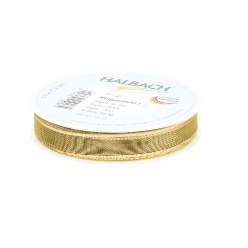 Produkt Wstążka prezentowa złota efekt pierścienia 15mm 25m
