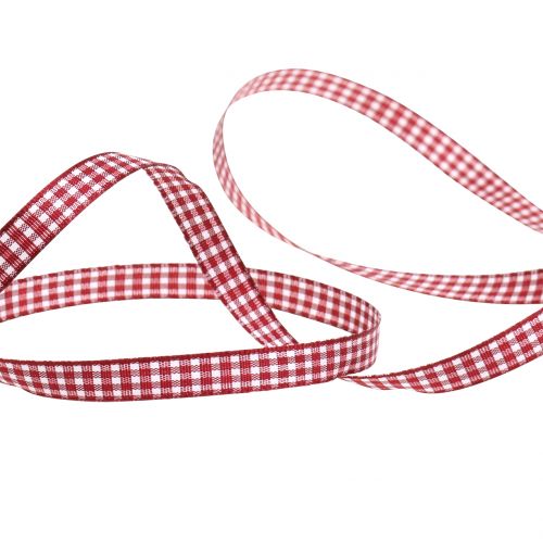 Produkt Wstążka prezentowa w kratkę Bordeaux 8mm 20m