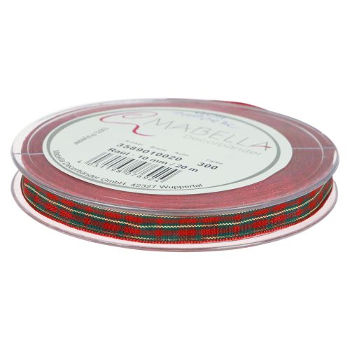Produkt Wstążka prezentowa Szkocka wstążka świąteczna czerwona zielona 10mm 20m